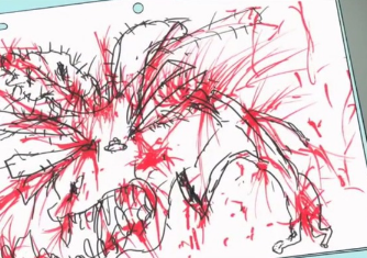 今週のデュエルマスターズ、やばいレベルで作画崩壊してるから勝太達が「もう俺らがアニメ作る！！！」って回なんですが、小林ゆうみたいな絵だ！！と思ったら